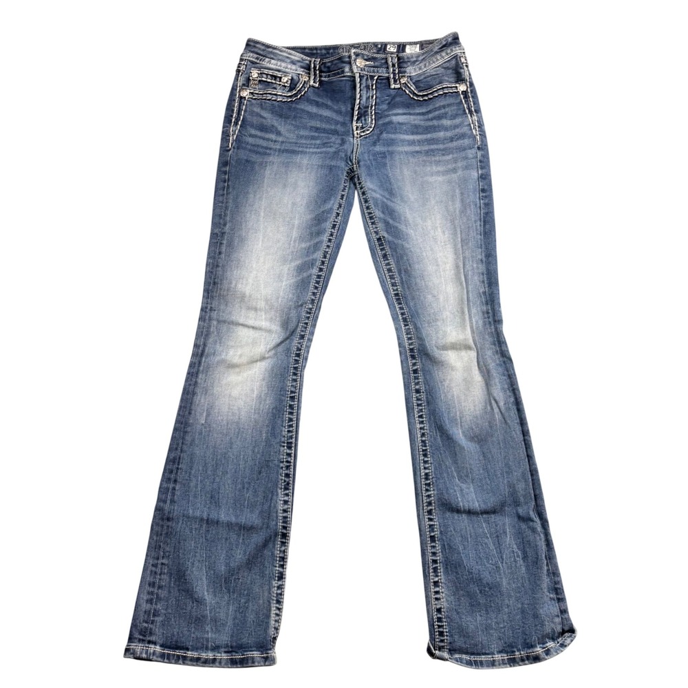 Miss Me Chloe Bootcut Jeans Size 29 Medium Wash Embellished T32758V Womens